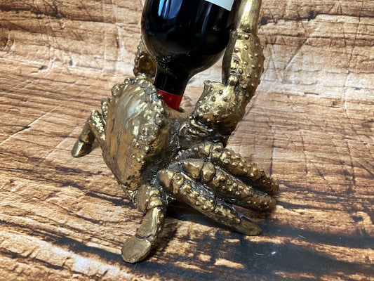 Goldener Krabben-Weinflaschenhalter
