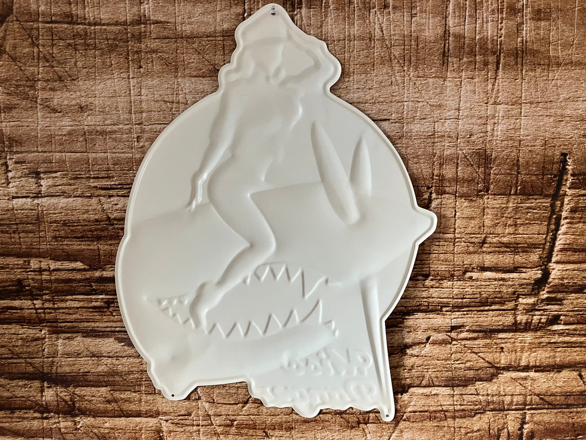 Metalen Wandbord Pin-Up Vliegtuig Miss Danger