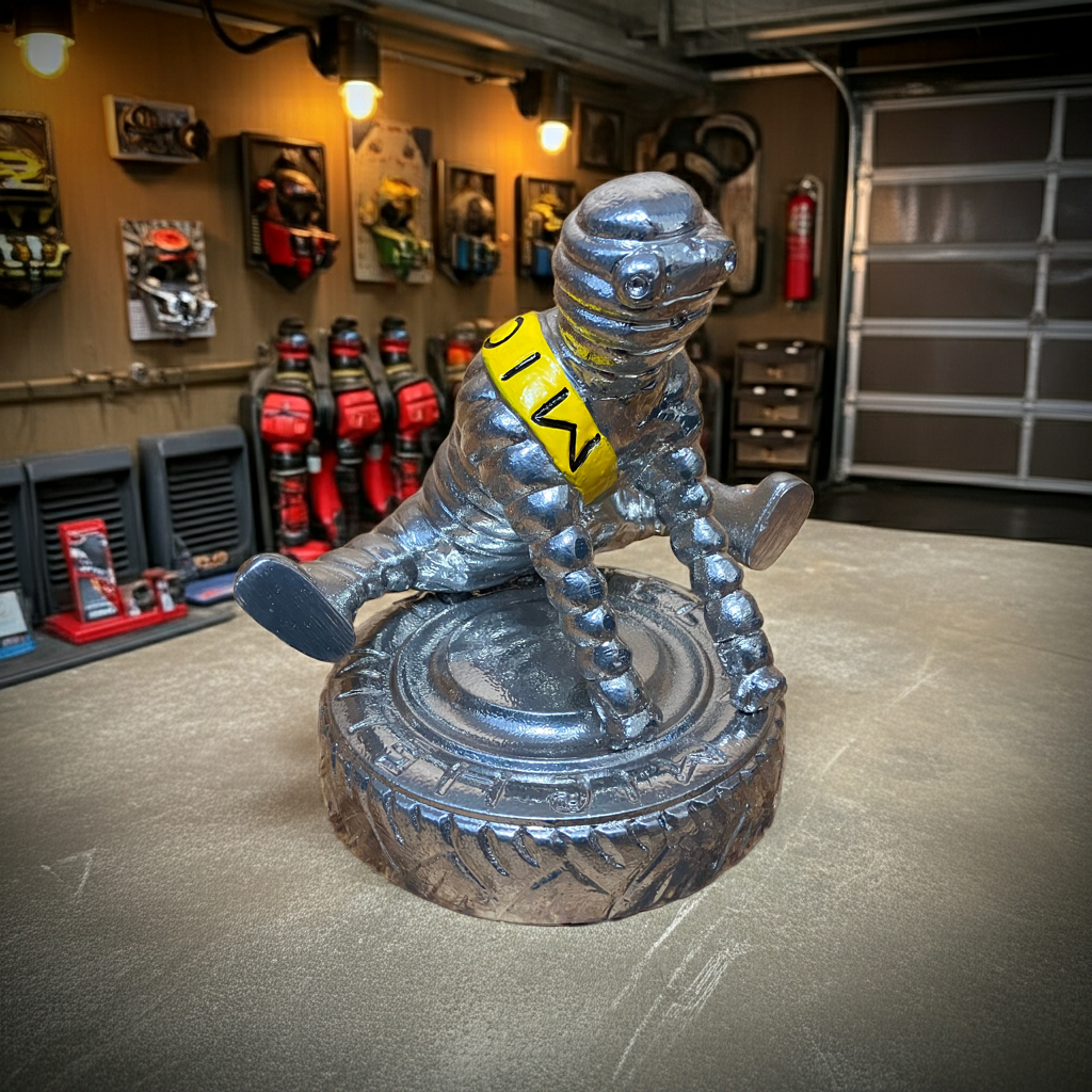 Bibendum Michelin mascott aluminium sculptuur