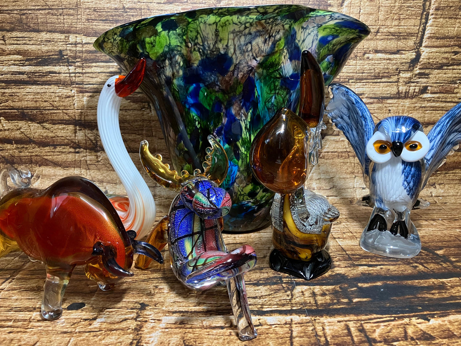 Handgemaakte Glazen figuren en vazen