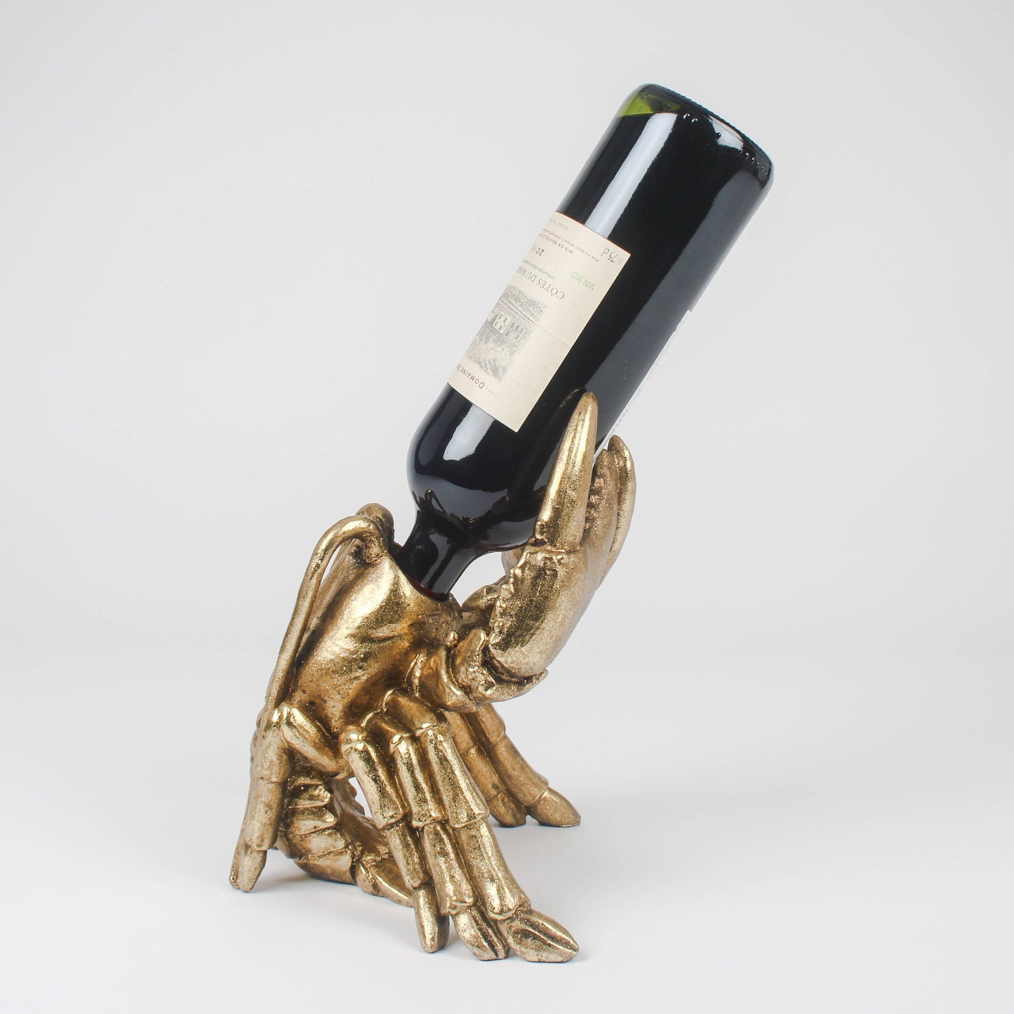 Gouden kreeft wijnfleshouder