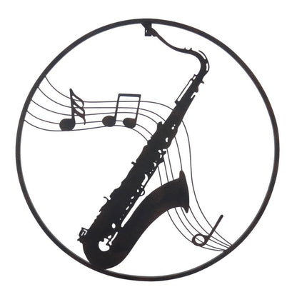 Wanddecoratie Saxofoon & Muzieknoten
