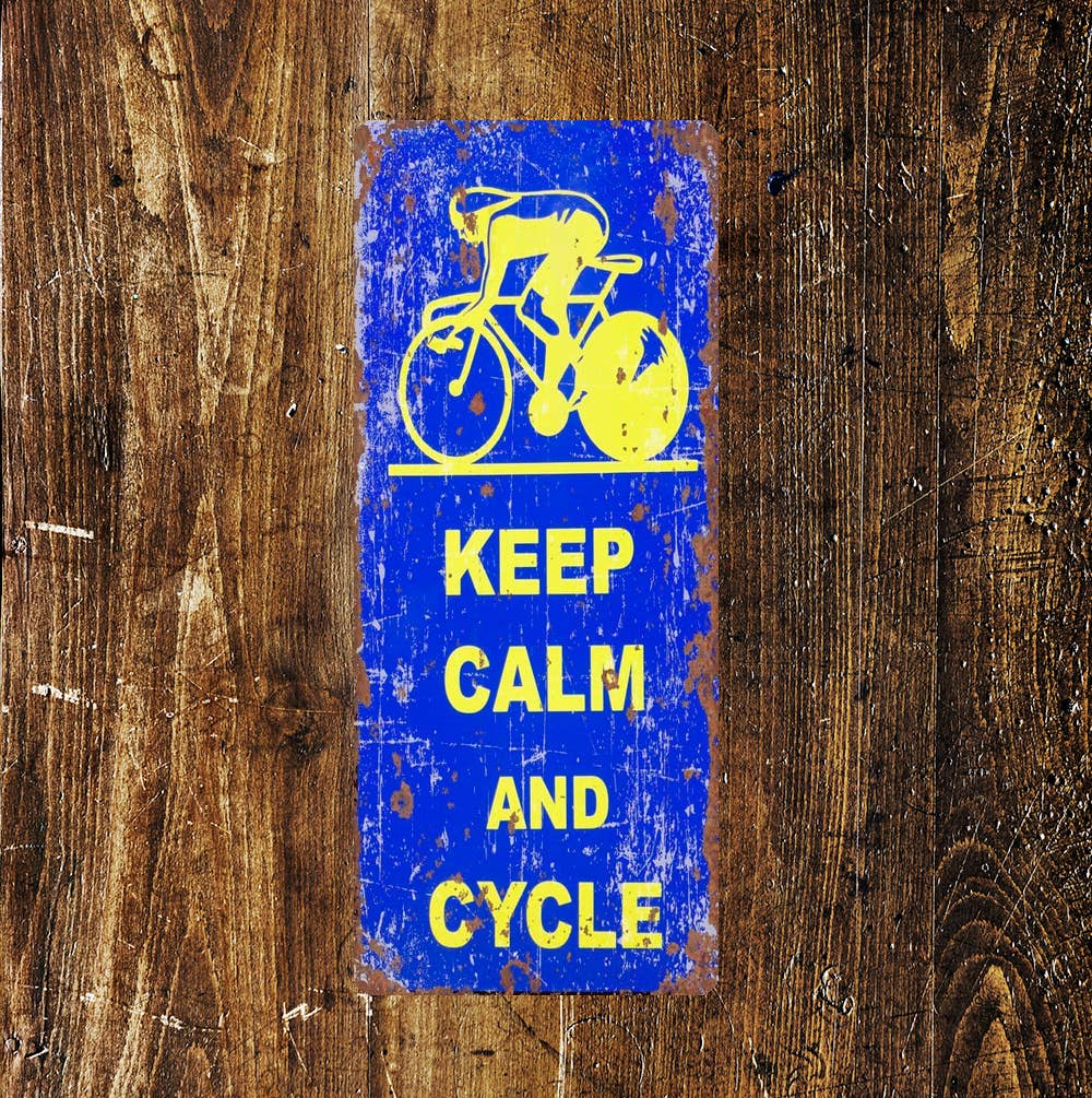 "Keep Calm And Cycle" wandbord