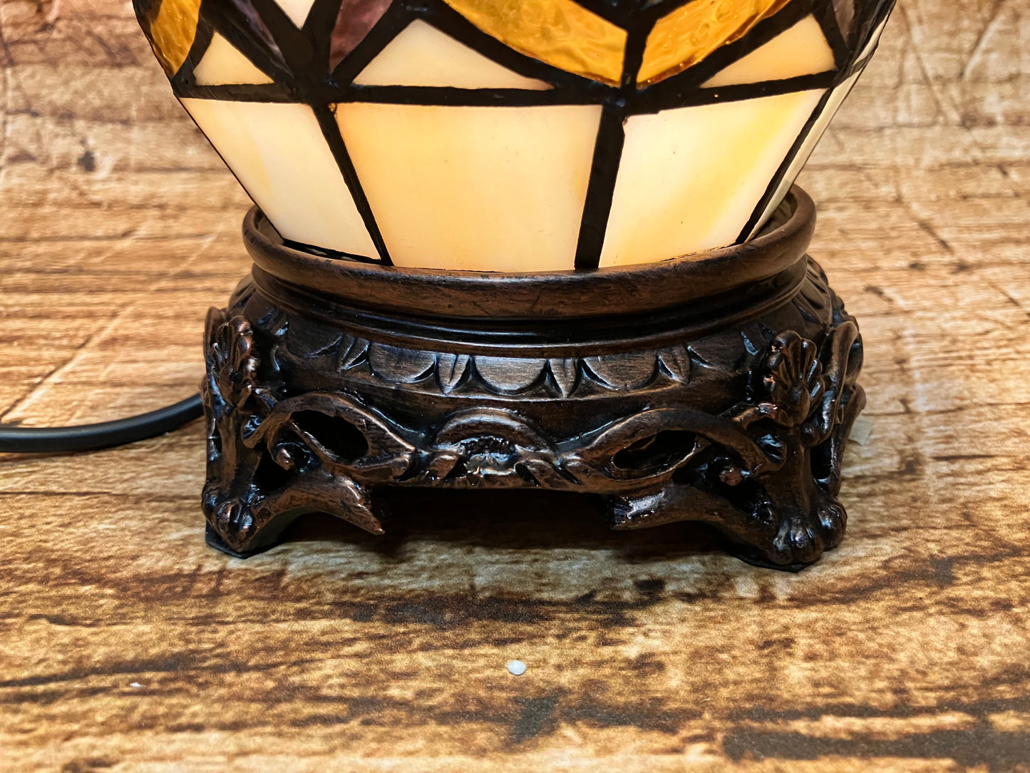 Glas in lood tafellamp 3 lichtpunten.