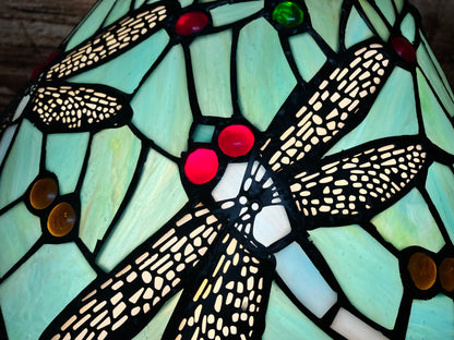 Stained glass table lamp (Dragonfly).