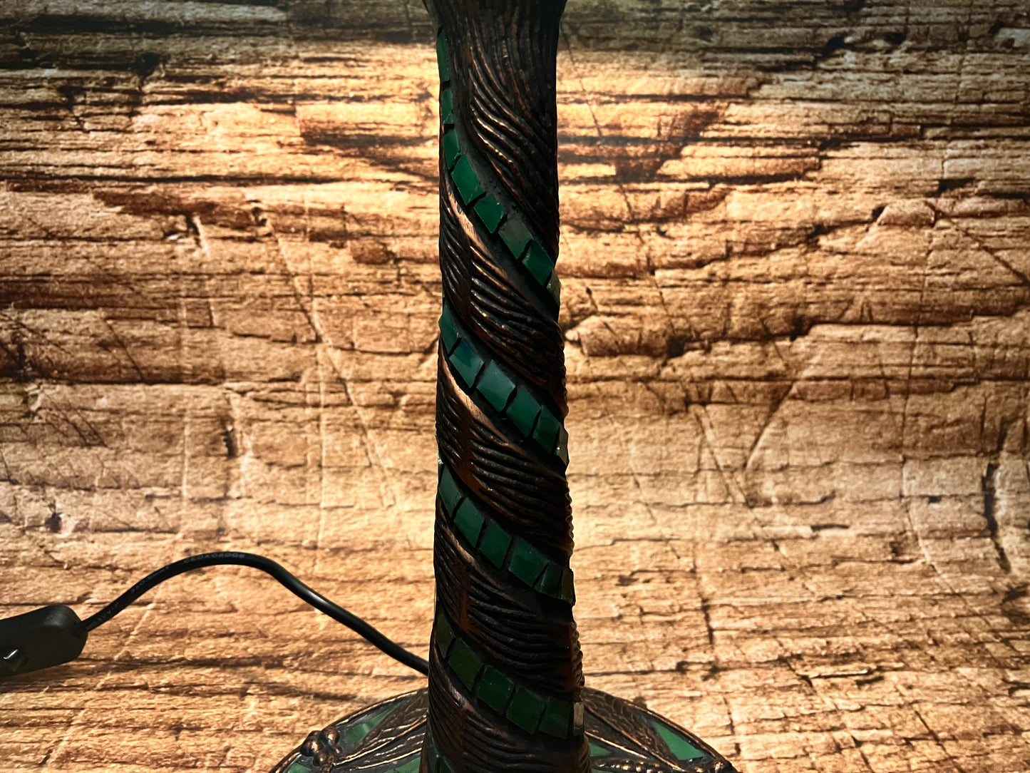 Glas in lood tafellamp (Dragonfly).