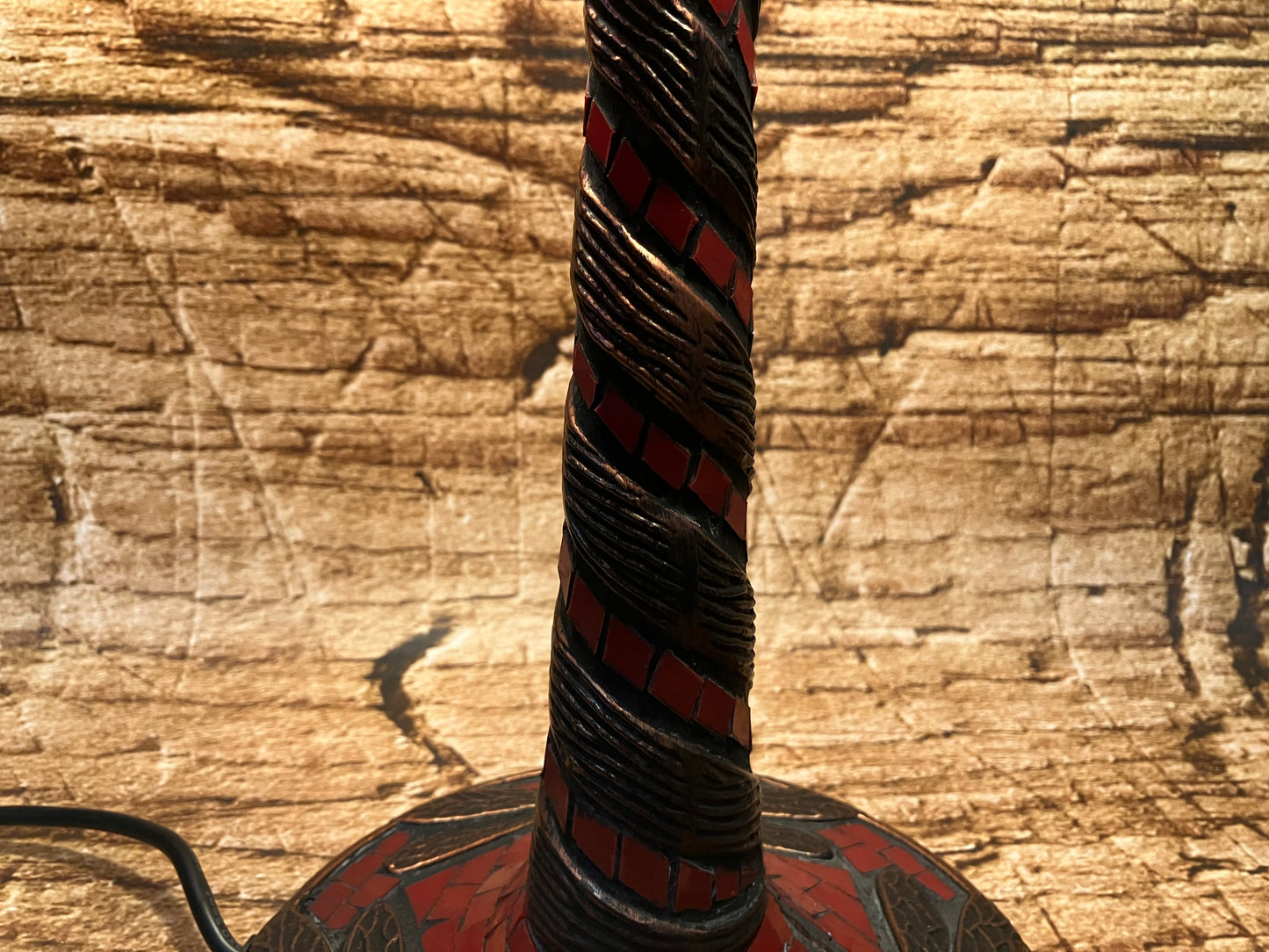 Glas in lood tafellamp (Dragonfly).