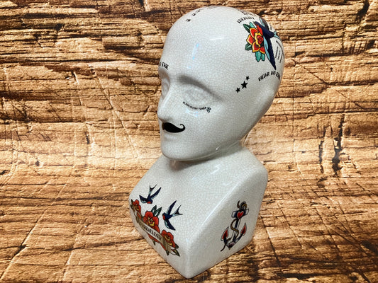 Phrenology hoofd (Medici hoofd) Tattoo variant.