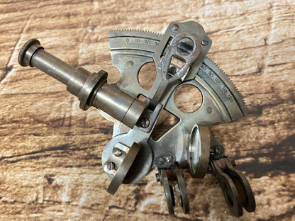 Travelling sextant in storage box.