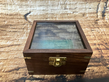 Travelling sextant in storage box.