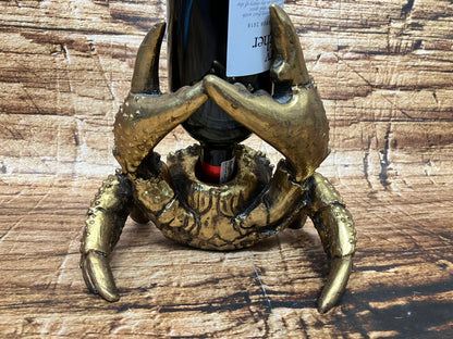 Goldener Krabben-Weinflaschenhalter