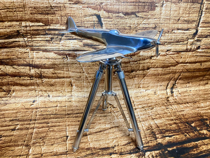 Submarine Spitfire aluminium sculptuur op statief