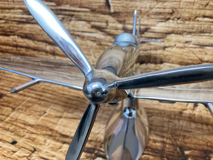 Submarine Spitfire aluminium sculptuur XL