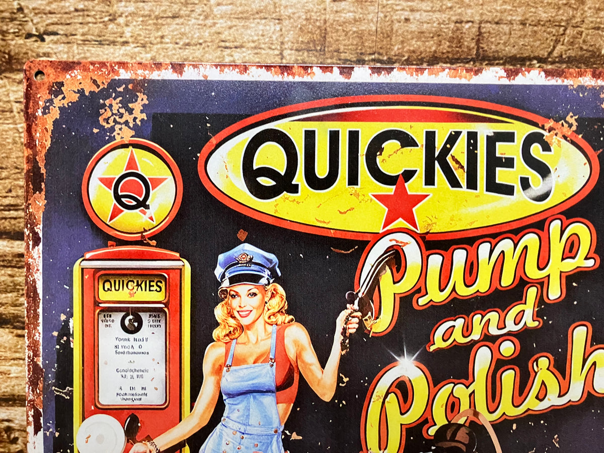 “Quickies Pump & Polish” wandbord