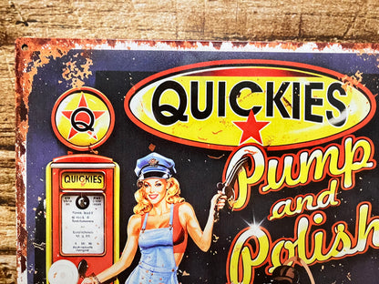 “Quickies Pump & Polish” wandbord