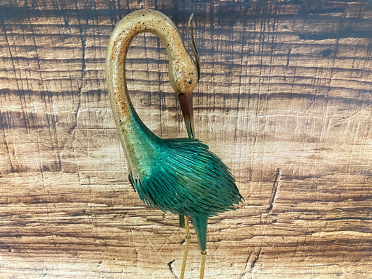 Metalen kraanvogel Sculptuur