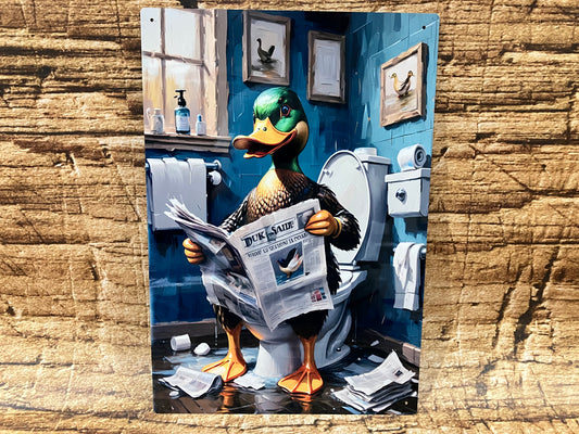 Duck on Toilet with Newspaper Wall Plate