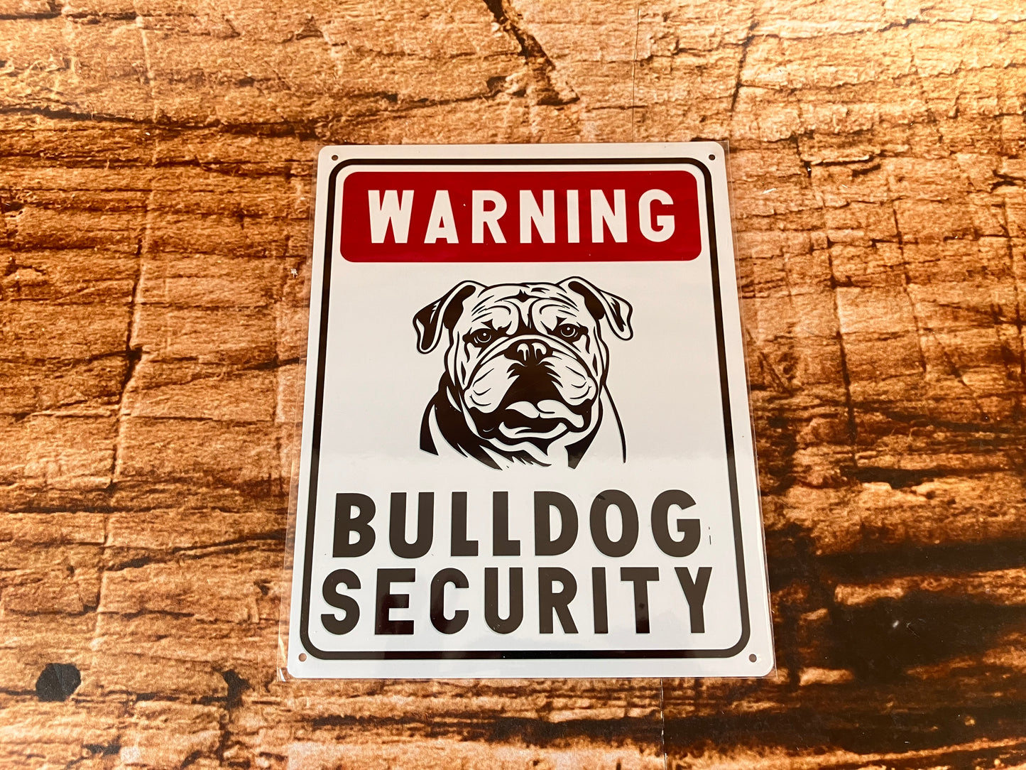 "Bulldog Warning Sign" wall sign