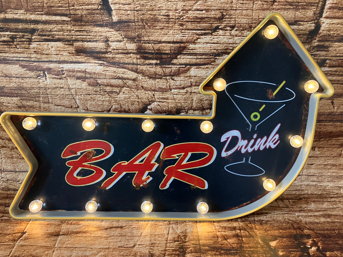 Wandbord pub verlichting "BAR"