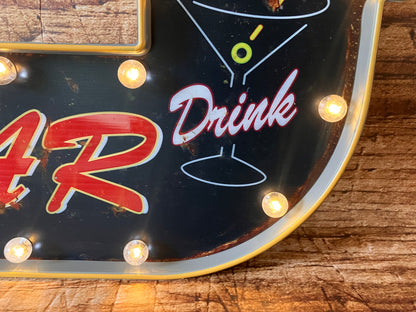 Wandbord pub verlichting "BAR"