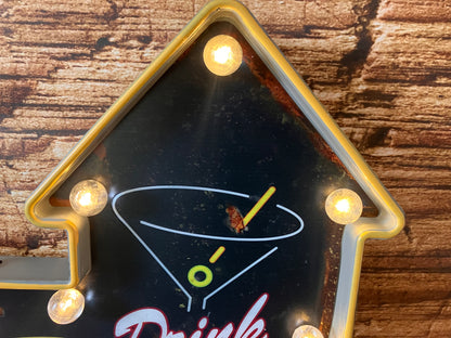 Wandbord pub verlichting "BAR"