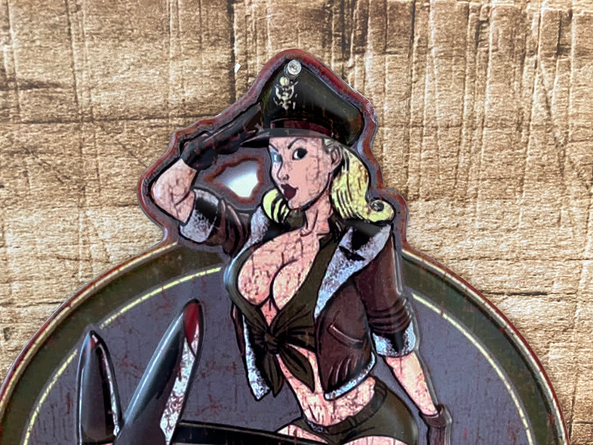 Metalen Wandbord Pin-Up Vliegtuig Miss Danger