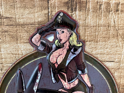 Metalen Wandbord Pin-Up Vliegtuig Miss Danger