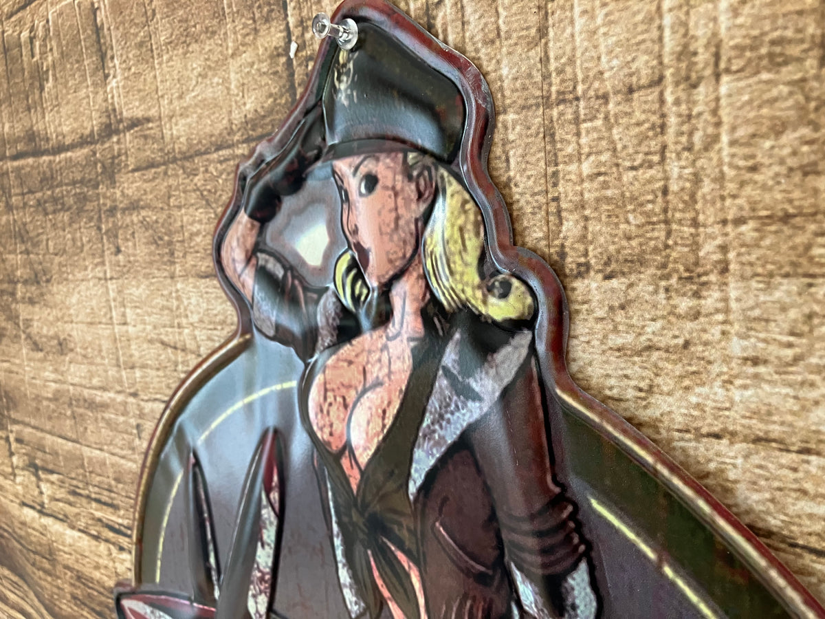 Metalen Wandbord Pin-Up Vliegtuig Miss Danger