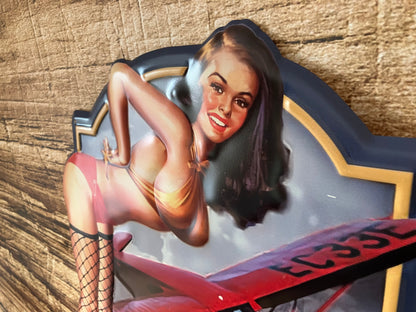 Metalen Wandbord Pin-Up Aero Mechanic's Mate