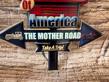 Metalen Wandbord Get Your Kicks on Route 66