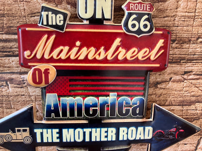 Metalen Wandbord Get Your Kicks on Route 66