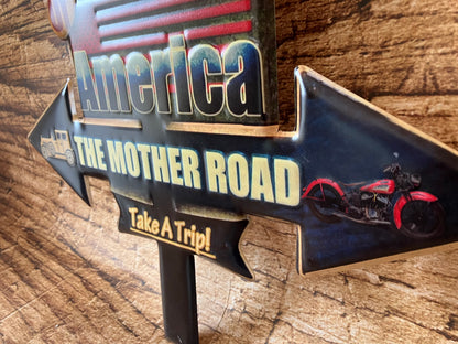 Metalen Wandbord Get Your Kicks on Route 66