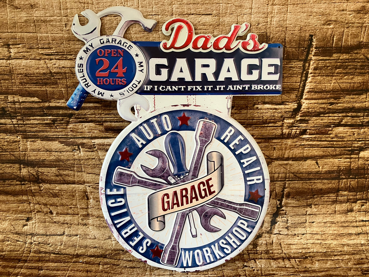 Metalen Wandbord Dad's Garage