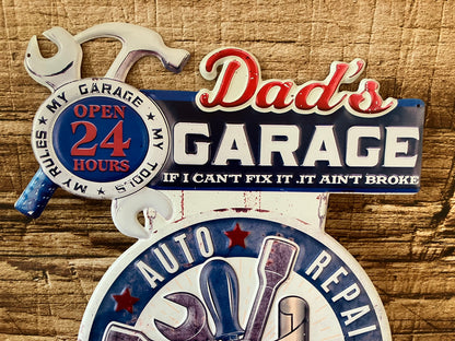 Metalen Wandbord Dad's Garage