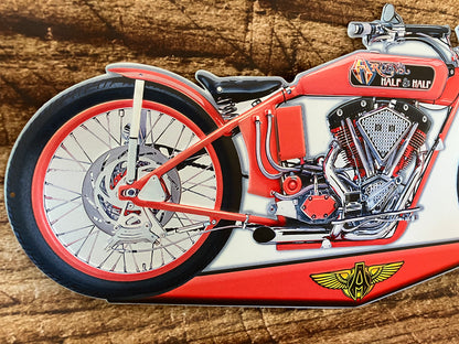 Metalen Wandbord Custom Chopper Motorfiets