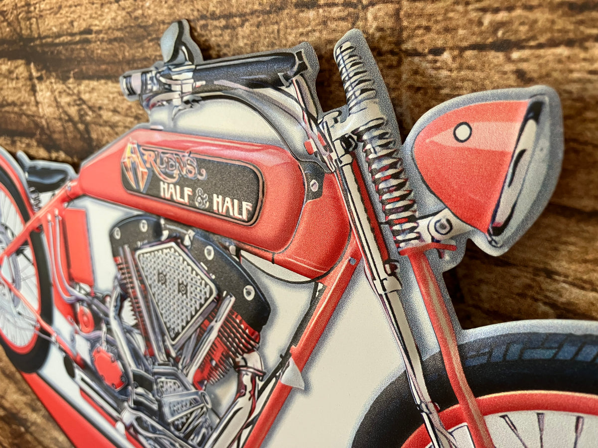 Metalen Wandbord Custom Chopper Motorfiets