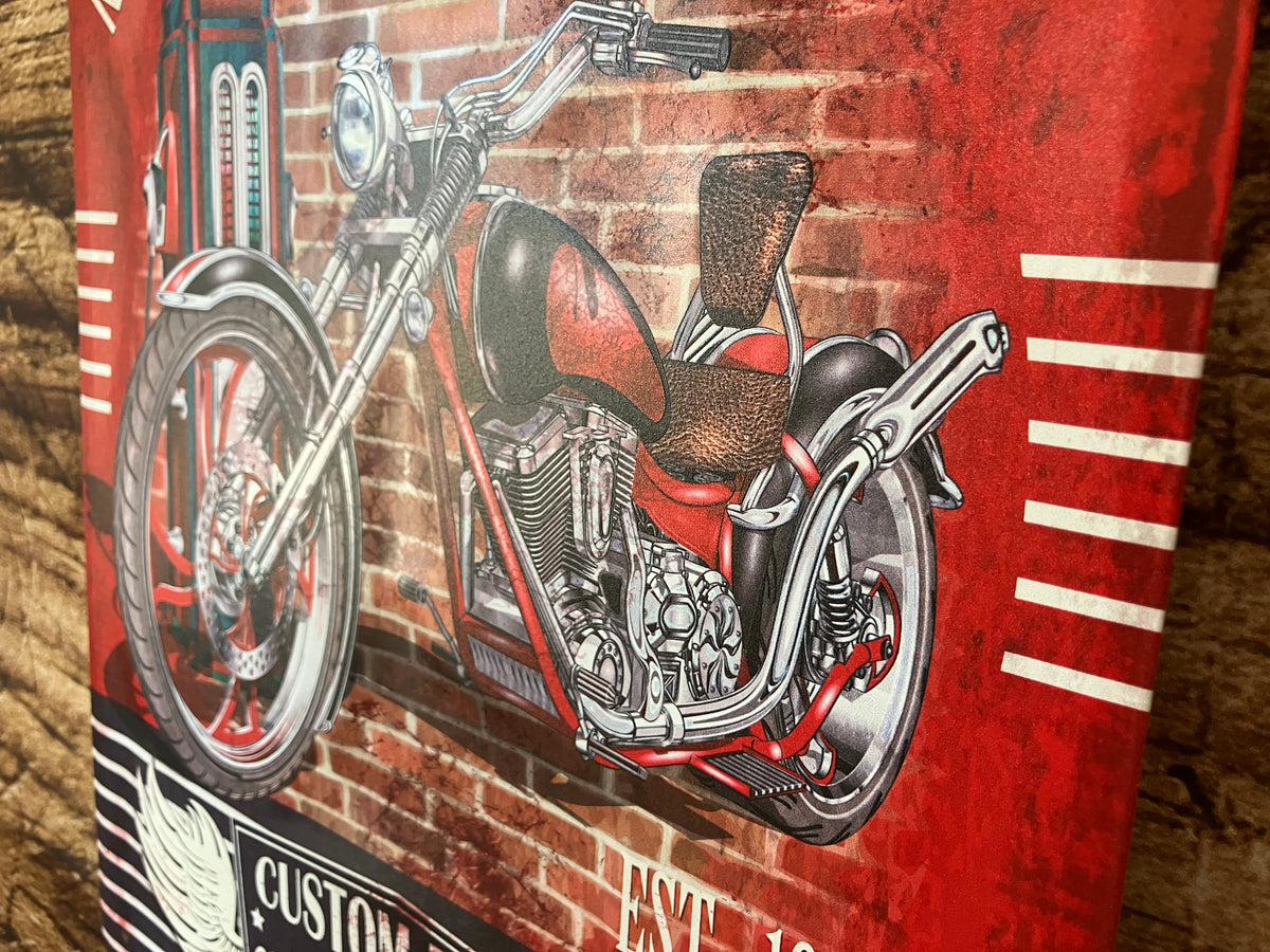 Metalen Wandbord Motorcycle Garage