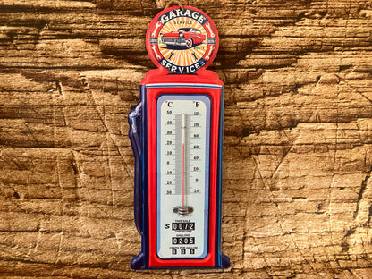 Wanddecoratie Garage Service Thermometer