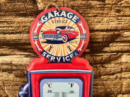 Wanddecoratie Garage Service Thermometer