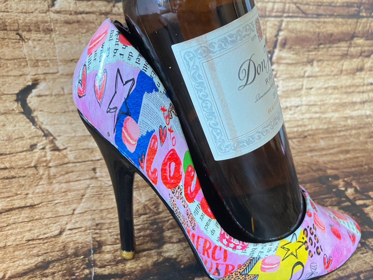High Heel Wijnfleshouder Pop-Art