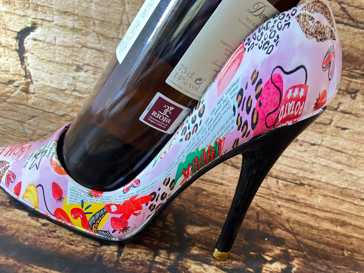 High Heel Wijnfleshouder Pop-Art