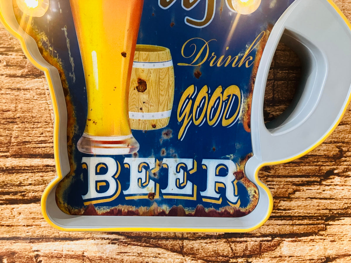 Wandbord pub verlichting "enjoy life"
