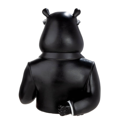 Figurine nijlpaard Zyro zwart H. 30 cm: Schwarz / Kunstharz