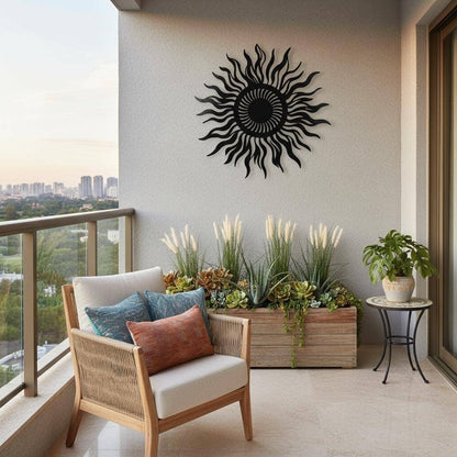 Wanddecoratie metalen Zon